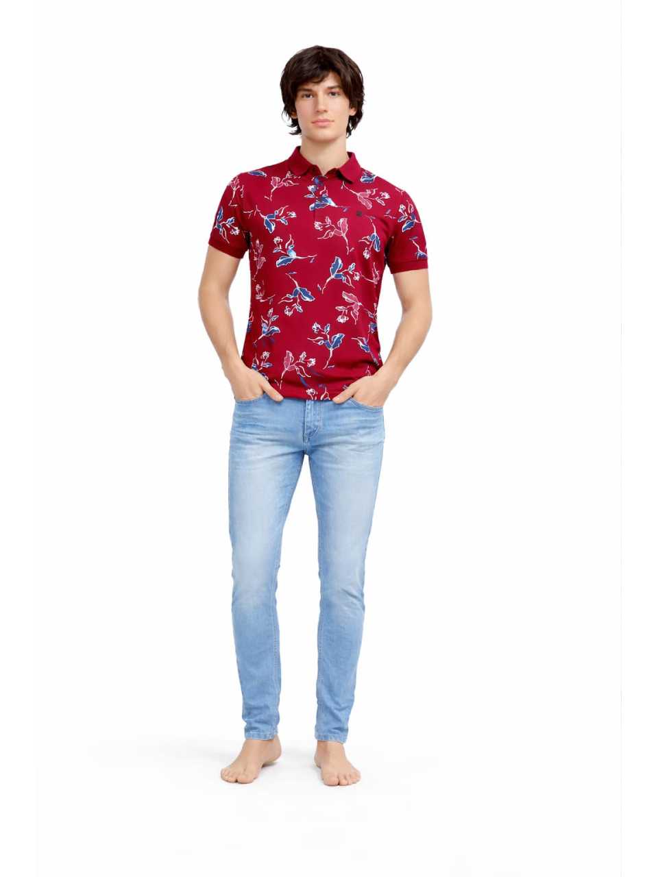 Ruby Floral Print Polo & Denim Ensemble