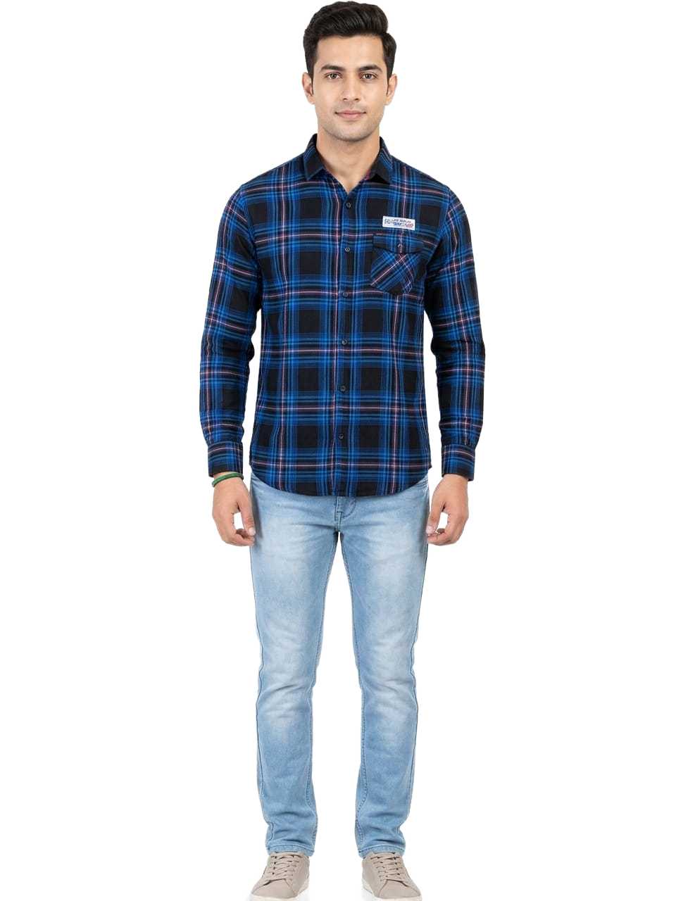 Midnight Blue Tartan Casual Shirt