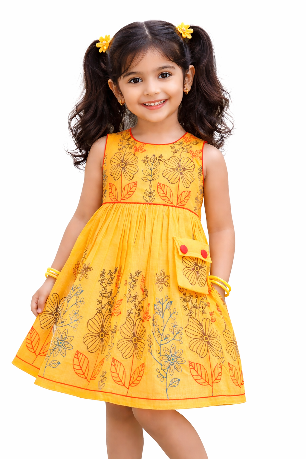 Sunshine Bloom Floral Kids Dress